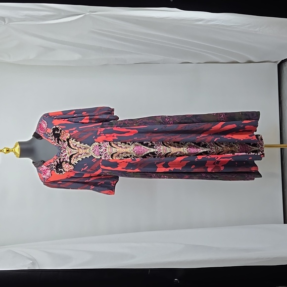 Soft Surroundings Epiphany Maxi Dress Velvet Floral Mixed Panel Rayon Plus SZ 14 - Picture 9 of 17